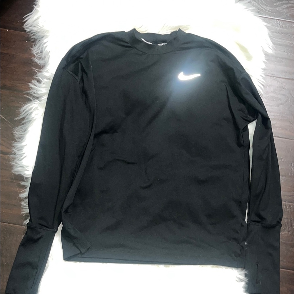Nike Black Long Sleeve Shirt with Reflective Detail